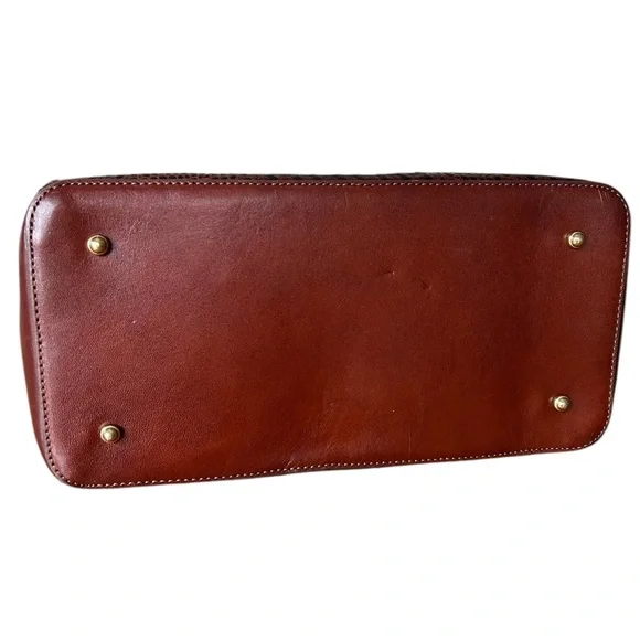 Brahmin Cognac Croc Leather Satchel Bag EUC - Picture 8 of 12